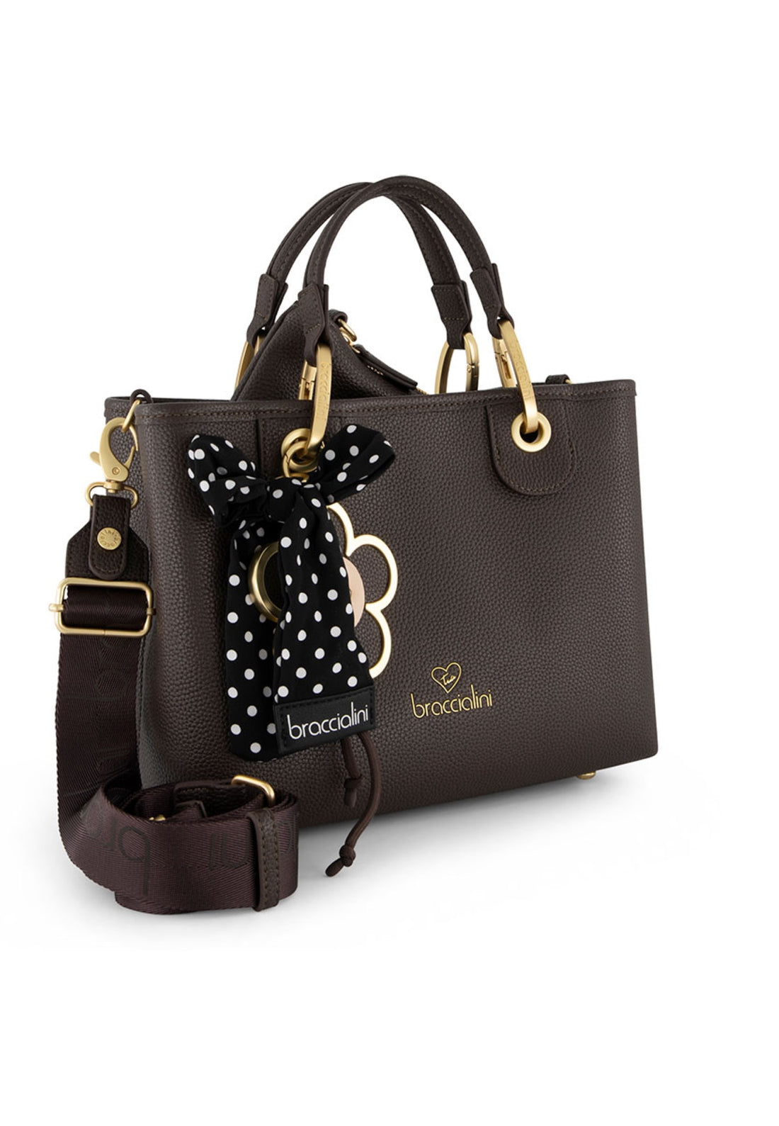 BORSA A MANO E TRACOLLA MEDIA BRACCIALINI BETH B19221 CIOCCOLATO