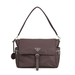 BORSA A SPALLA E TRACOLLA NYLON DONNA YNOT STE-007F7 CHOCO