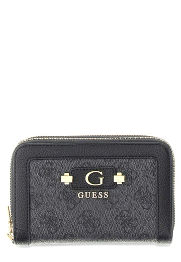 PORTAFOGLIO GUESS DOPPIA ZIP LINDSEY SG9749164 COAL LOGO