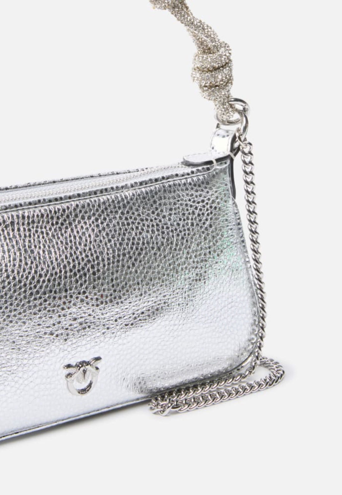 BORSA PINKO HALF MOON HORIZONTAL MINI 105915 A2WD ZZFN SILVER