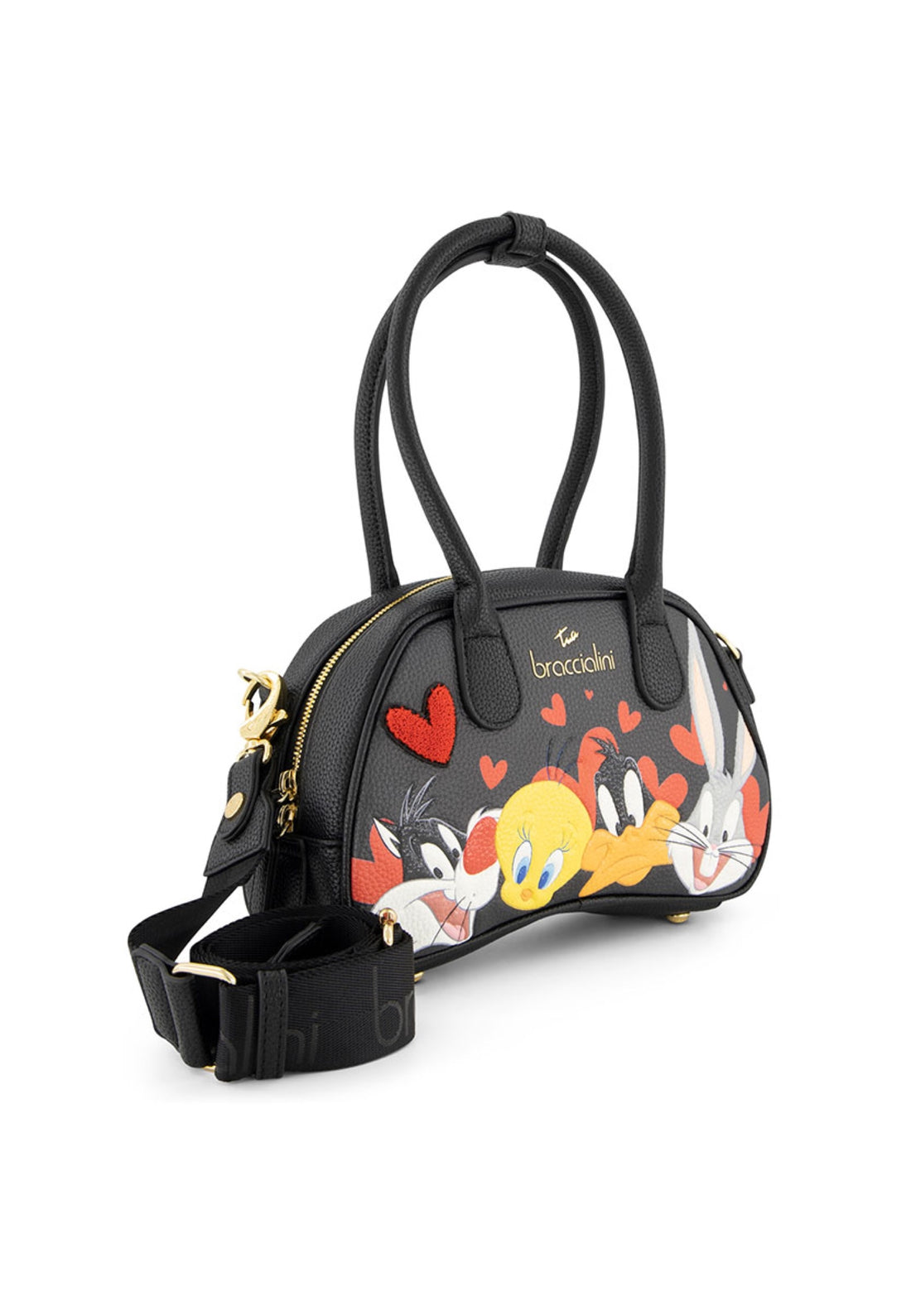 BORSA A MANO E TRACOLLA BAULETTO BRACCIALINI BETH ALLFRIEND LT317 NERO