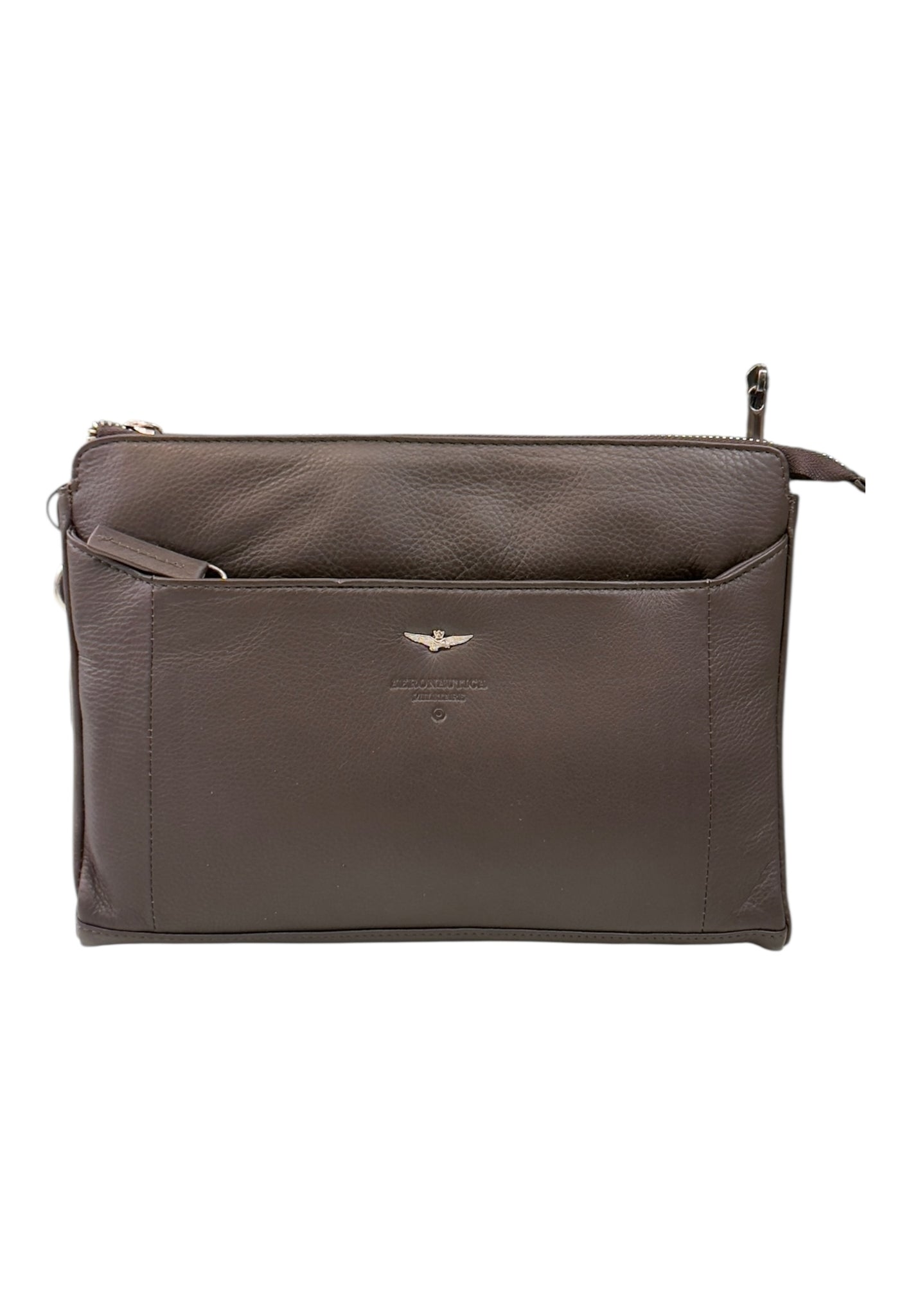 POCHETTE CLUTCH DA POLSO UOMO IN PELLE GRANDE AERONAUTICA MILITARE AM-572 MORO