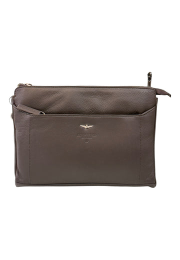 POCHETTE CLUTCH DA POLSO UOMO IN PELLE GRANDE AERONAUTICA MILITARE AM-572 MORO