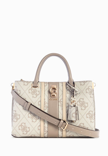 BORSA A MANO E TRACOLLA GUESS ERENIA SO783806 DARK TAUPE LOGO