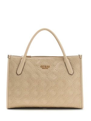 BORSA A MANO E TRACOLLA DONNA GUESS JODI PD976922 LIGHT BEIGE LOGO