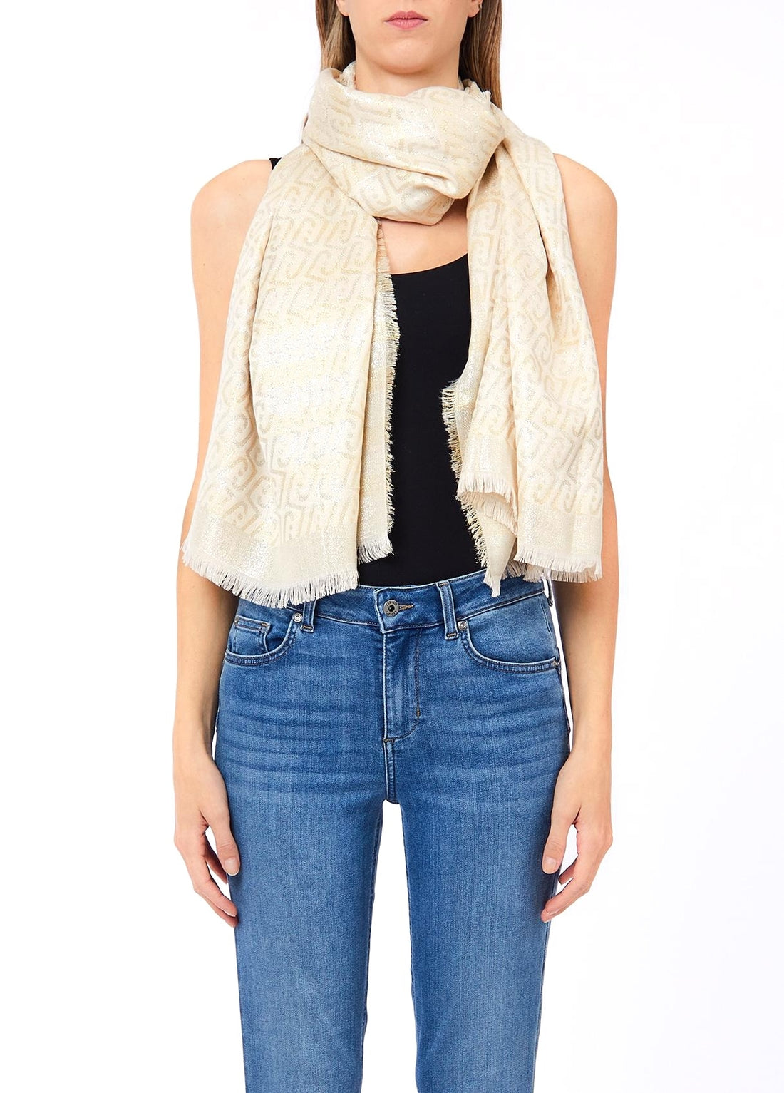 FOULARD STOLA FULL LUREX LIU-JO 2F6036_T0300 PLATINO