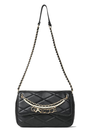 BORSA MEDIUM A TRACOLLA  GAELLE MATELASSè E PERLE GAACW02441 NERO