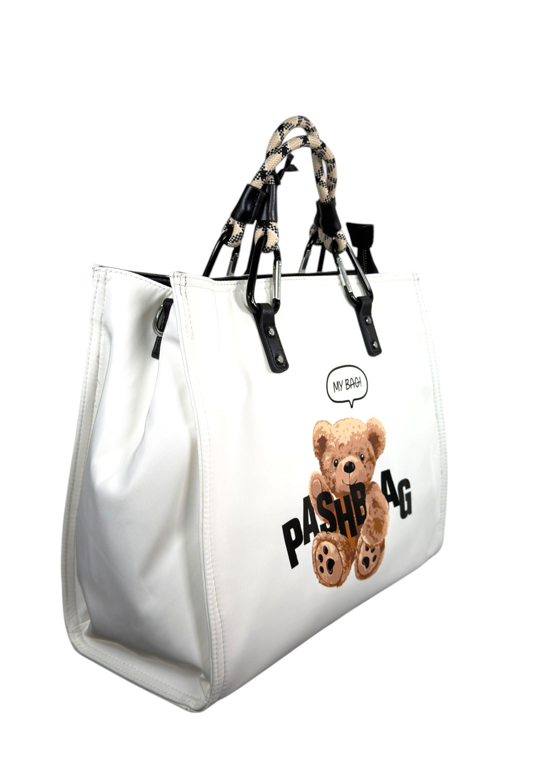 BORSA A MANO E TRACOLLA GRANDE PASHBAG FREYA 19511 BIANCO
