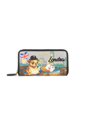 PORTAFOGLIO LUNGO ZIP AROUND BRACCIALINI CARTOLINE B19167 LONDRA