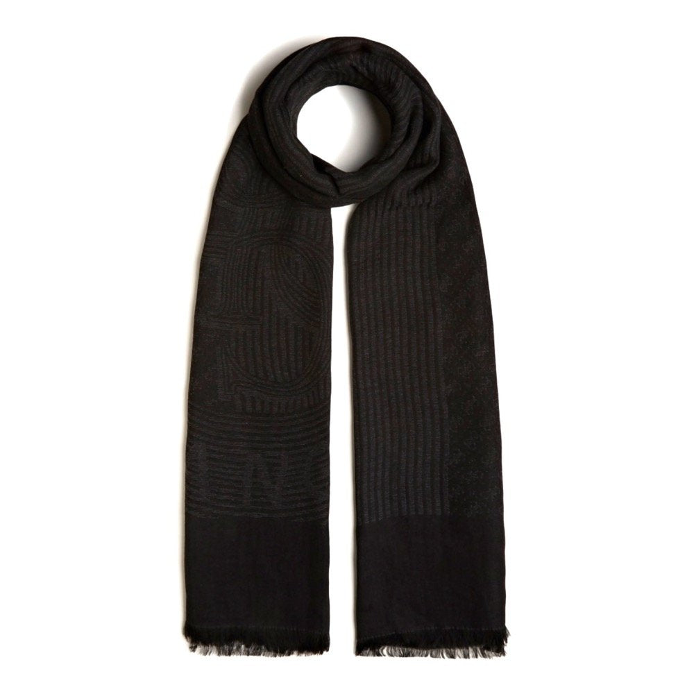 PASHMINA SCIARPA GUESS UOMO AM8687MOD03 BLACK RETTANGOLARE