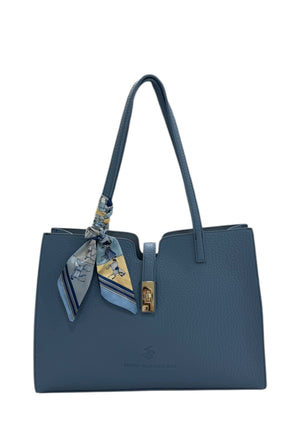BORSA A SPALLA E TRACOLLA DONNA BEVERLY HILLS POLO CLUB BH-4471 AZZURRO