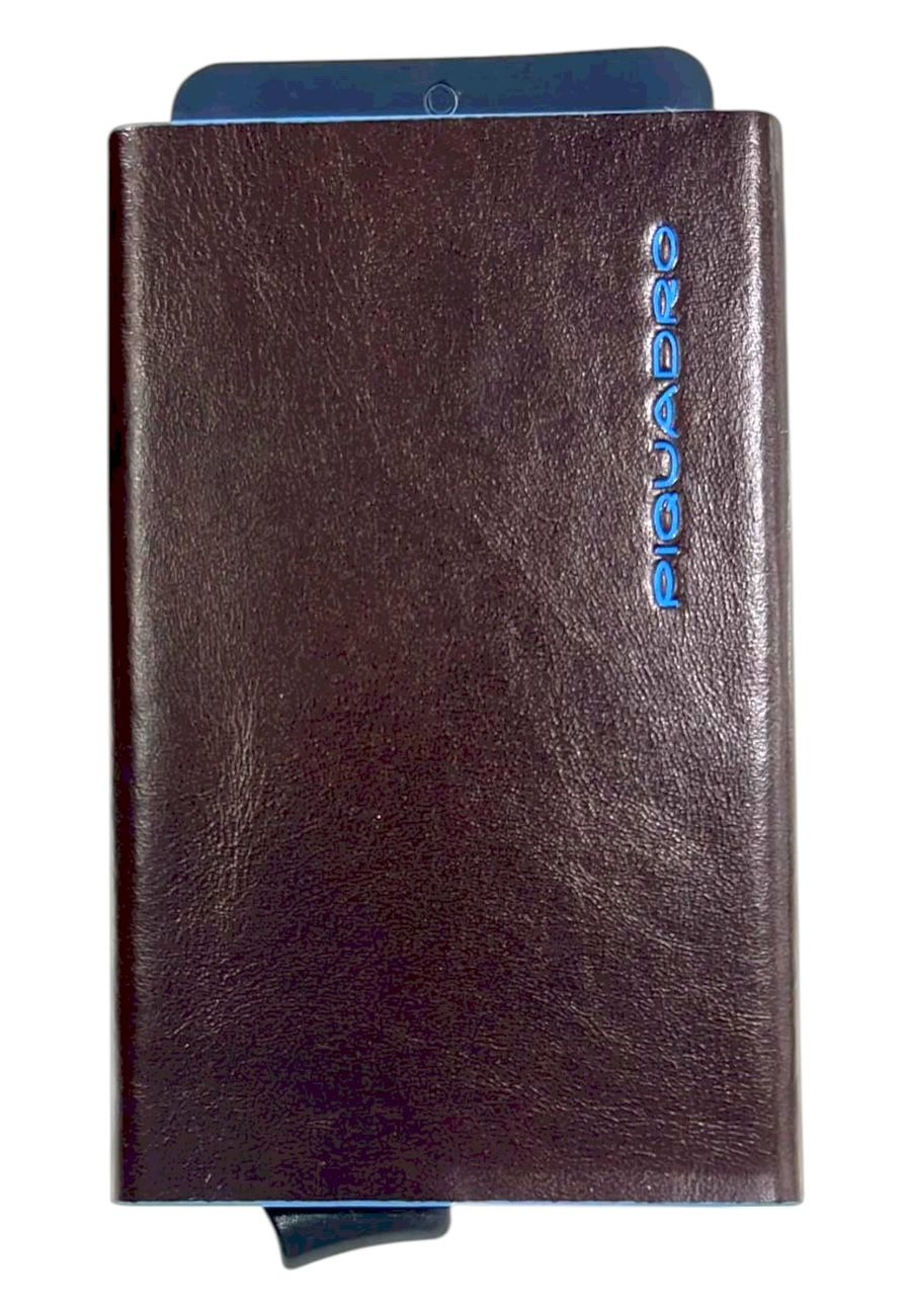 PORTAFOGLIO PIQUADRO PORTACARTE AUTOMATICO PER SCHEDE PP4825B2BLR MOGANO