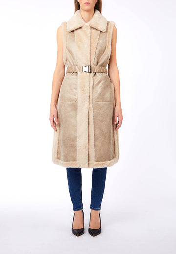 GILET FAKE MONTONE DOUBLE DONNA LIU-JO 2F6050_T0300 00192 BURRO