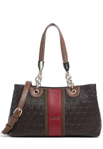 BORSA A MANO E TRACOLLA MEDIA LIU-JO EMATITE AF6103_E1141 91419 DEEP BROWN
