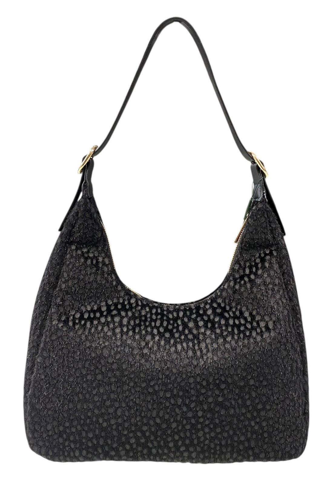 BORSA A SPALLA DONNA VERDE 16-0008265 ANIMALIER NERO