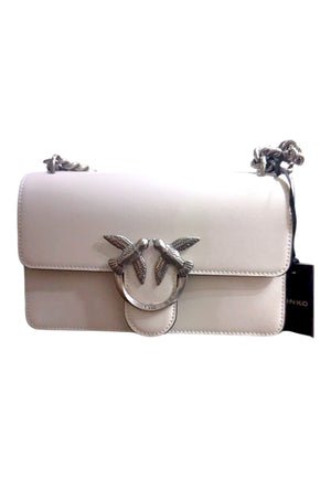 BORSA PINKO LOVE ONE MINI 100074 A0F1 Z14O BIANCO-SILVER