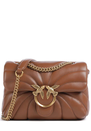 BORSA PINKO LOVE PUFF MINI BUTTERFLY 100039 A1EX L17Q MARRONE LEONE