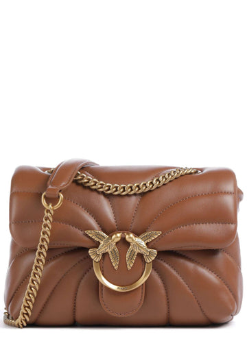 BORSA PINKO LOVE PUFF MINI BUTTERFLY 100039 A1EX L17Q MARRONE LEONE