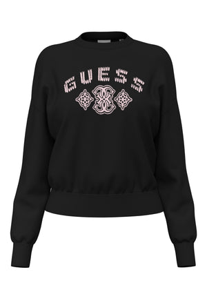 FELPA GIROCOLLO DONNA GUESS V6BQ16K6350 JBLK NERO