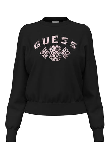 FELPA GIROCOLLO DONNA GUESS V6BQ16K6350 JBLK NERO