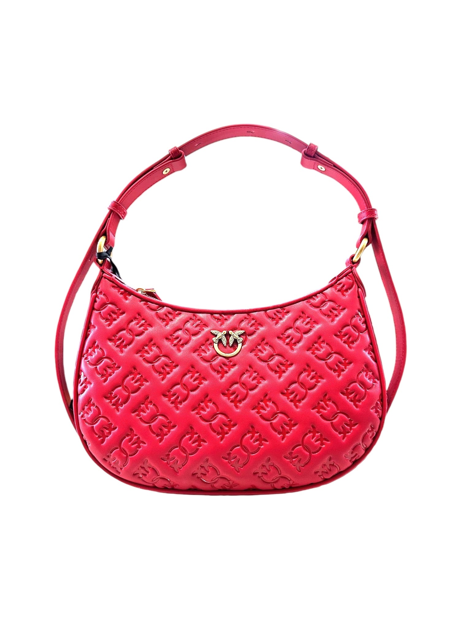 PINKO HALF MOON MINI LOGO PRINT BAG 102790 A1YB R30Q RED