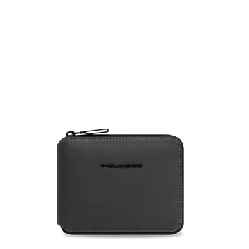 PORTAFOGLIO UOMO PIQUADRO CON CERNIERA TESSUTO GOMMATO PU5762C20WR NERO