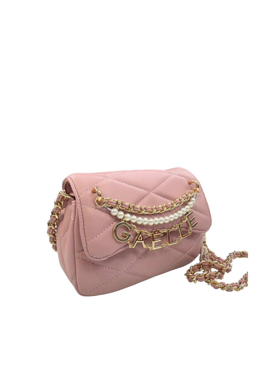 BORSA TRACOLLINA GAELLE MATELASSè E PERLE GAACW02442 ROSA CIPRIA