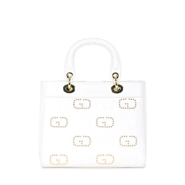 GIO CELLINI GINEVRA MEDIUM MICRO STUDDED BAG KK038 WHITE