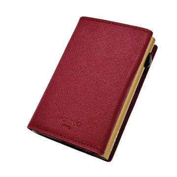 PORTAFOGLIO MOERO PRO CON ZIP SAFFIANO BORDEAUX CON SCOCCA ORO