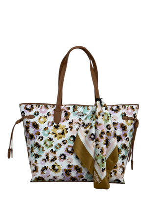 BORSA A SPALLA CON FOULARD PASHBAG MATHILDA 19654 CUOIO
