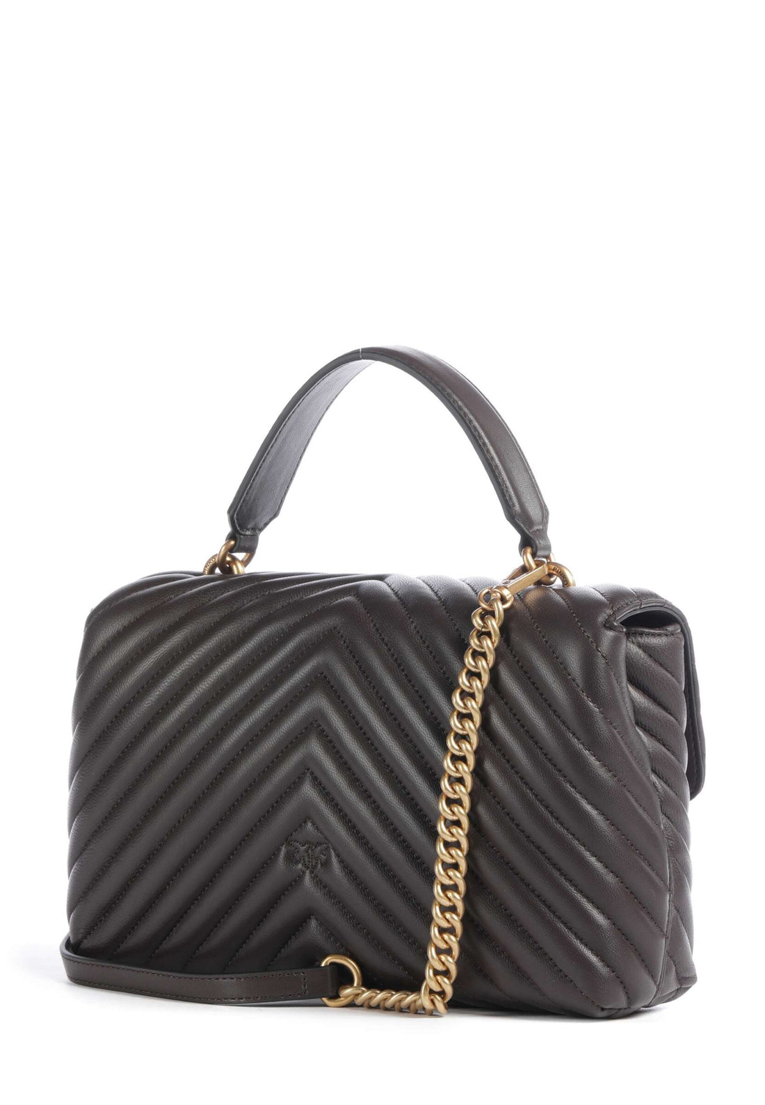 BORSA PINKO LOVE LADY PUFF CLASSIC CHEVRON 100043 A0GK M12Q MARRONE MARASCA