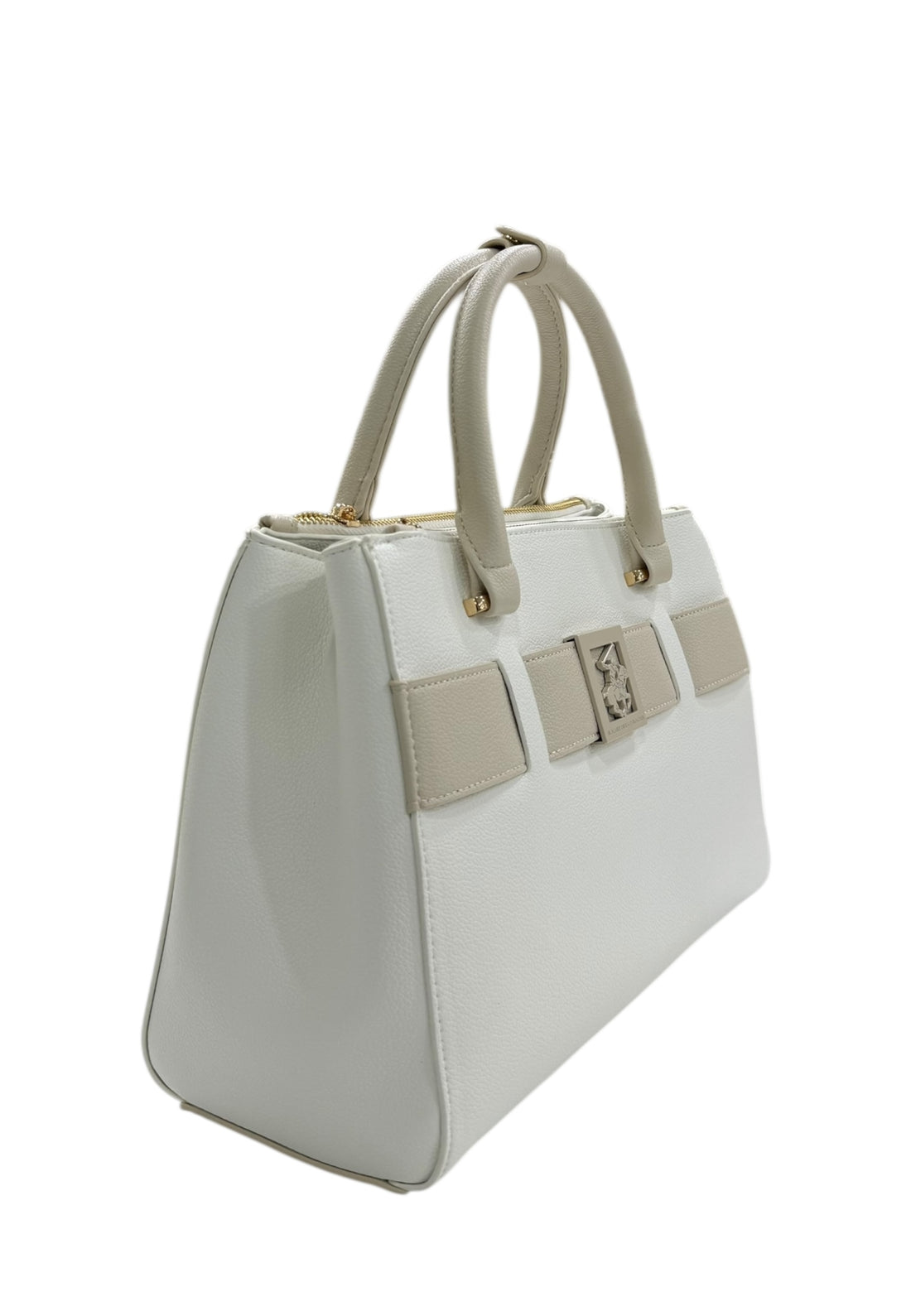 BORSA A MANO E TRACOLLA DONNA BEVERLY HILLS POLO CLUB BH-4491 BIANCO-BEIGE