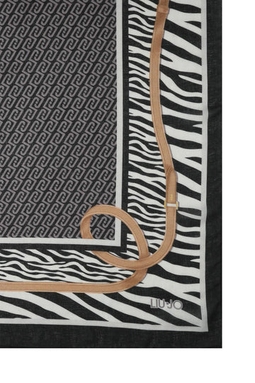FOULARD STOLA ANIMALIER LIU-JO 2F6063_T2745 NERO
