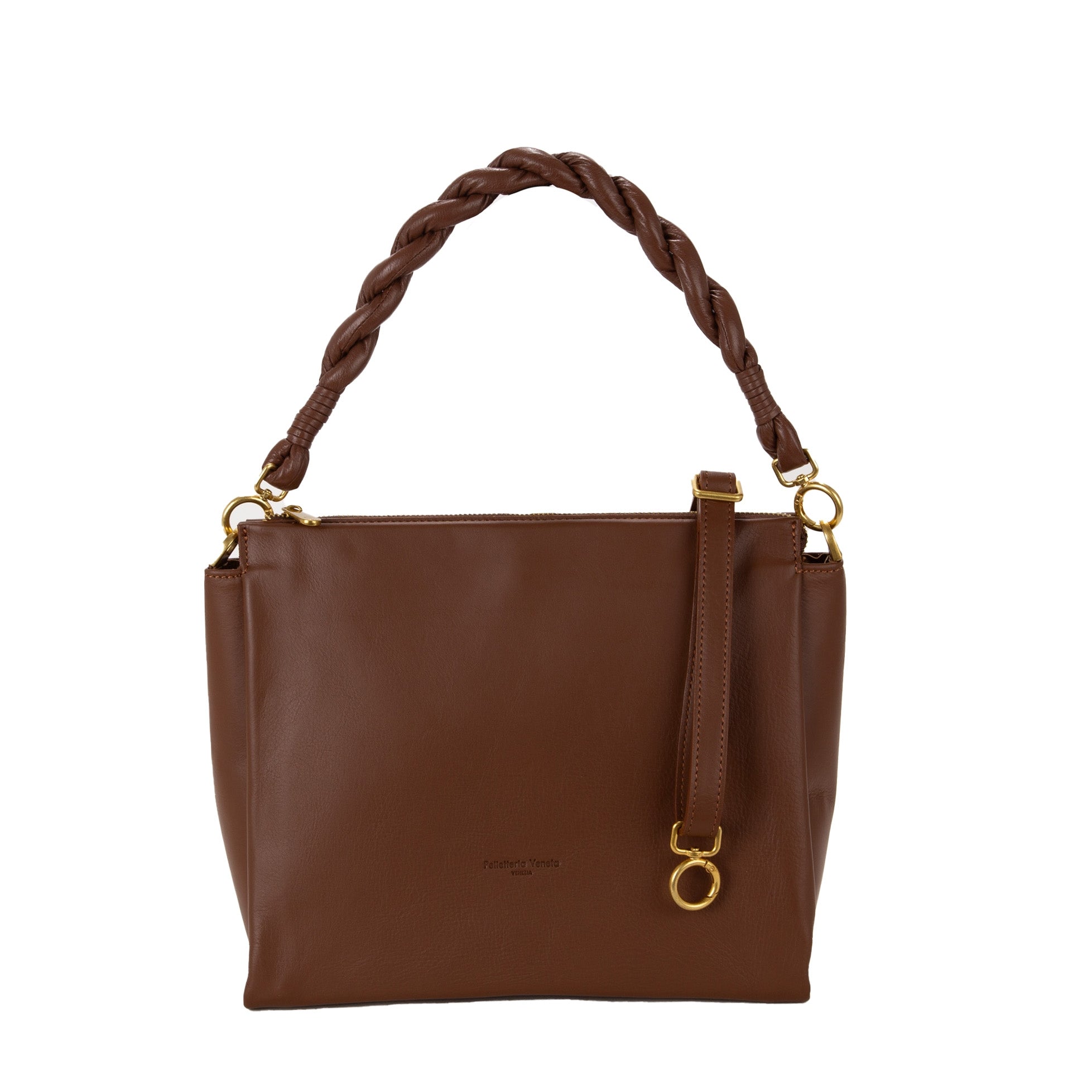 BORSA A SPALLA E TRACOLLA DONNA PELLETTERIA VENETA N25617 MARRONE