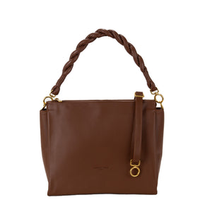 BORSA A SPALLA E TRACOLLA DONNA PELLETTERIA VENETA N25617 MARRONE