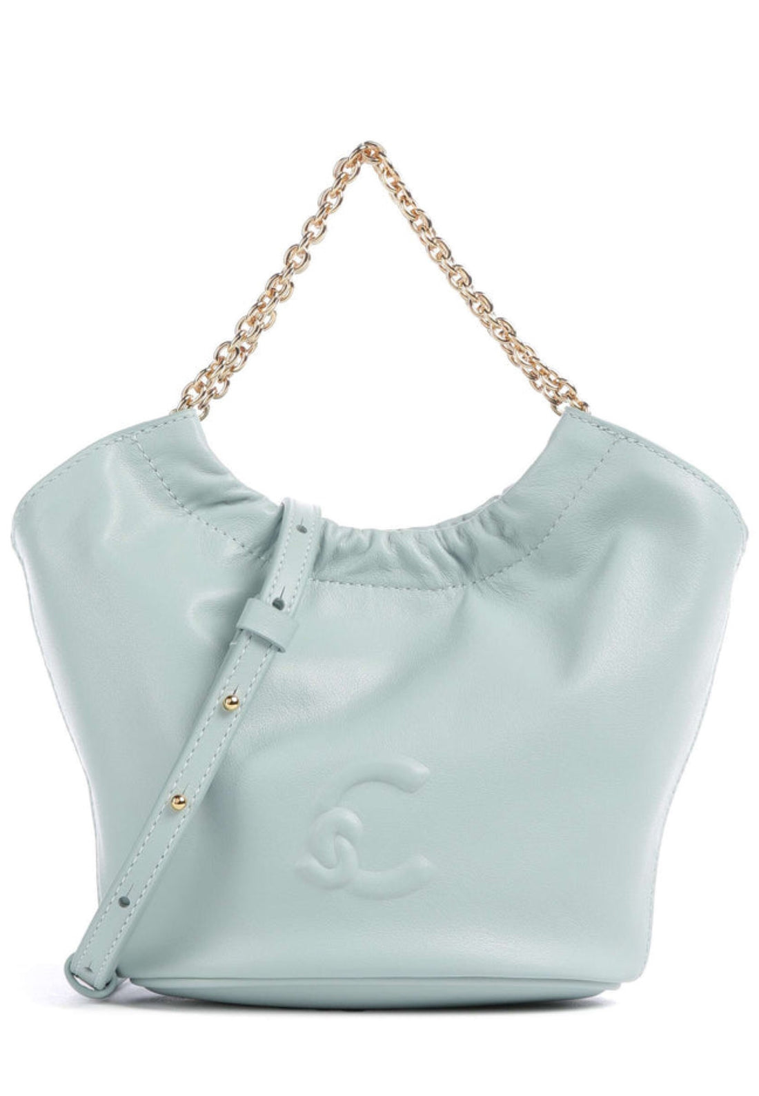 BORSA A MANO E TRACOLLA SMALL COCCINELLE SMASH E5U5F580101 B33 AQUAMARINE