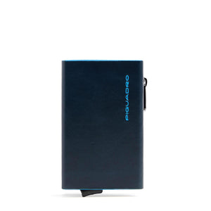 PIQUADRO WALLET CARD HOLDER + BANKNOTES + COINS BLUE SQUARE PP5585B2BLR BLU2