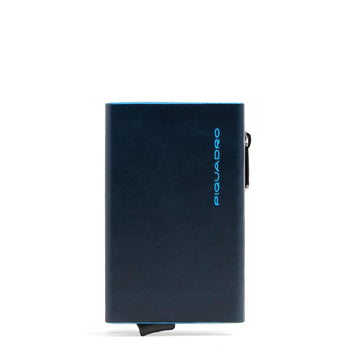 PORTAFOGLIO PIQUADRO PORTACARTE+BANCANOTE+MONETE  BLUE SQUARE  PP5585B2BLR BLU2