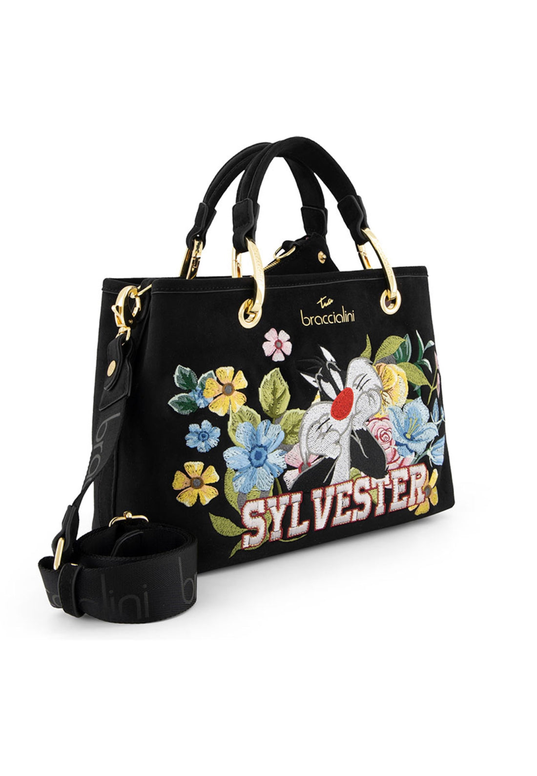 BORSA A MANO E TRACOLLA MEDIA BRACCIALINI BETH BLOOM LT320 NERO