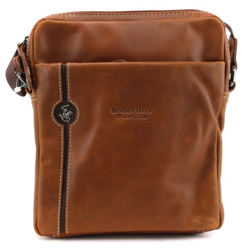 BORSELLO TRASVERSALE UOMO IN PELLE BEVERLY HILLS POLO CLUB BH-382 BRANDY
