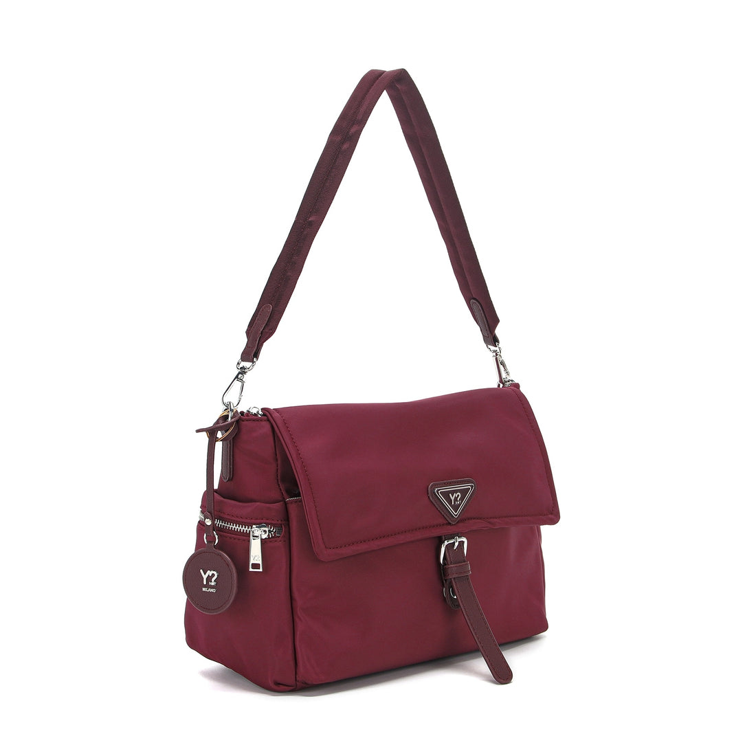 BORSA A SPALLA E TRACOLLA NYLON DONNA YNOT STE-007F7 CHERRY