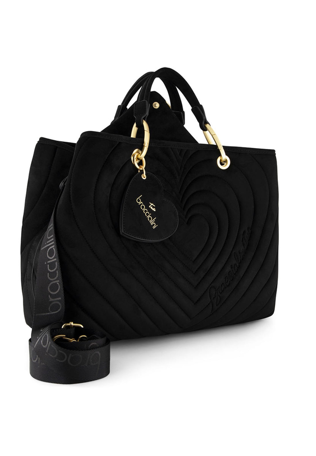 BORSA A MANO E TRACOLLA  BRACCIALINI BETH MATELASSE' B19250 NERO