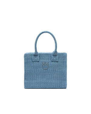BORSA PINKO SHOPPING BEACH MINI RAFIA 106832 A39Y E5Y LIGHT BLUE