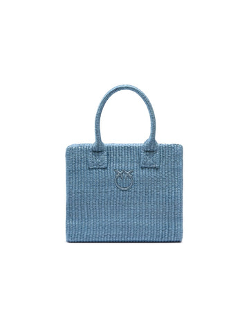 BORSA PINKO SHOPPING BEACH MINI RAFIA 106832 A39Y E5Y LIGHT BLUE