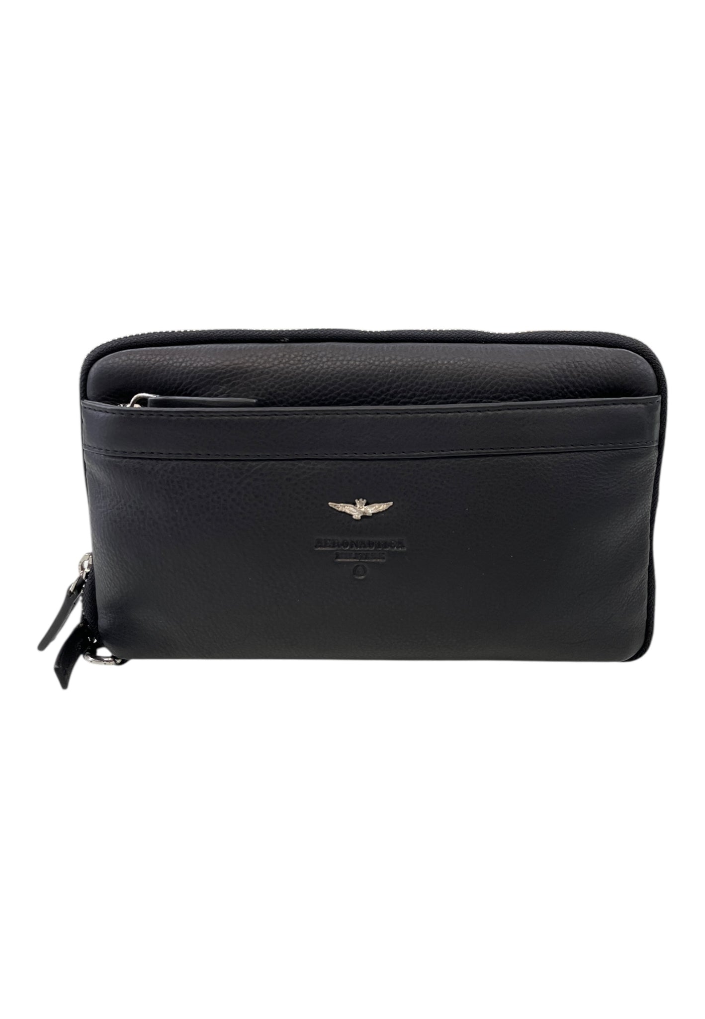 POCHETTE DA POLSO UOMO IN PELLE AERONAUTICA MILITARE AM-571 NERO