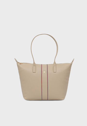 BORSA A SPALLA DONNA TOMMY HILFIGER AW0AW17999 0F4 BEIGE