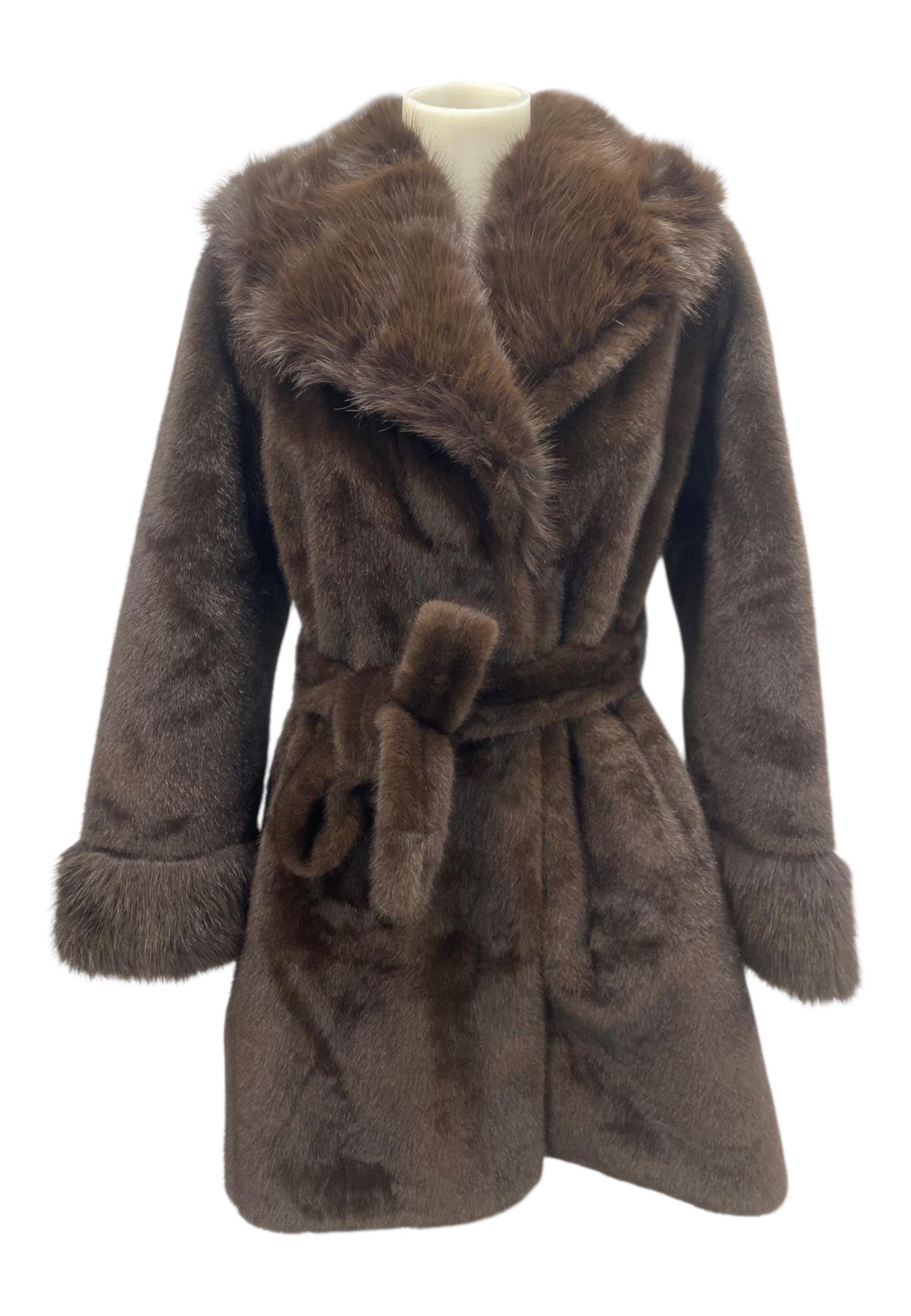 PELLICCIA ECOLOGICA DONNA VERDE 33-0000722 MARRONE