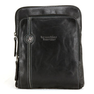 BORSELLO TRASVERSALE UOMO IN PELLE BEVERLY HILLS POLO CLUB BH-380 NERO