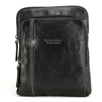 BORSELLO TRASVERSALE UOMO IN PELLE BEVERLY HILLS POLO CLUB BH-380 NERO