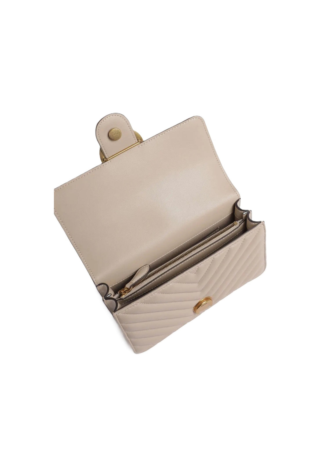 BORSA PINKO LOVE ONE MINI CHEVRON 100074 A0GK C50Q BEIGE GRIGIO FUMO